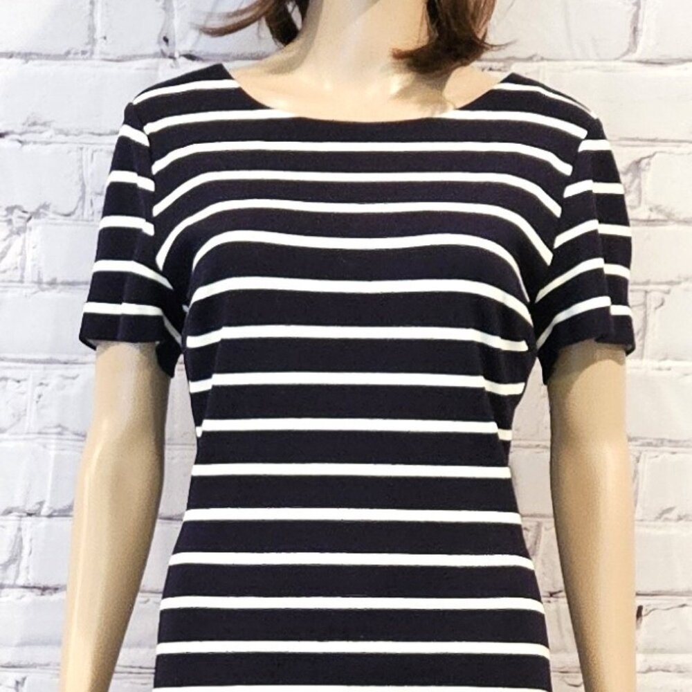 BANANA REPUBLIC - Navy and white short sleeve striped dress - Picture 5 of 15